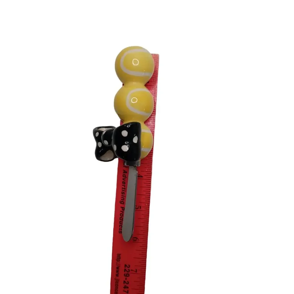 🐝Yellow Black Polka Dot Spreader Knife Cheese Butter Jam Whimsical Party Fun 🐝